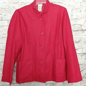 Vintage White Stag Blazer Size 12 Red Jacket Pockets EUC